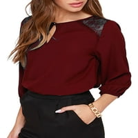 Ženska bluza dugih rukava pametna košulja s ključanicom ležerni jednobojni uredski poslovni top