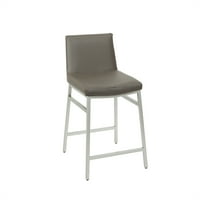24 Metalna barska stolica s kvadratnim naslonom s tapeciranim jastučićima