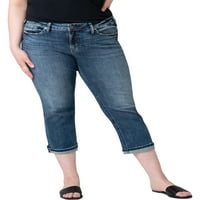 Tvrtka Silver Jeans. Srednje veličine Plus ženske Kapri veličine plus srednje visine