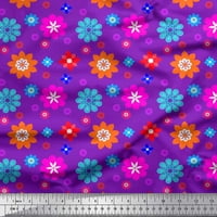 Pamučna tkanina u širini dvorišta s umjetničkim cvjetnim printom