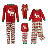 Isti obiteljski Božićni pidžama Set, božićna pidžama s prugastim printom Jelena, odjeća za slobodno vrijeme, pidžama