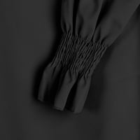 Ženski jesenski vrhovi s čipkastim okruglim vratom jednobojna udobna široka majica bluza dugih rukava ležerni