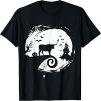 Texas Longhorn Halloween kostim Mjesec silueta jeziva majica crna x-velikana