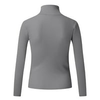 Ženske majice s dugim rukavima Plus size tunike majice za žene poslovne casual košulje sive majice