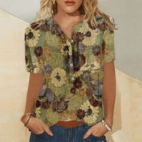 Ženske modne jesenske majice s rukavima srednje duljine s printom, ženske kontrastne majice u boji s okruglim