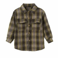 Odjeća / flanelska košulja s patentnim zatvaračem za malu djecu, karirana jakna s dugim rukavima, Kaputi za dječake