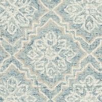 Apstraktni geometrijski tepih s uzorkom, plavo-siva, 2 '3 8'