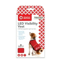 Američki Crveni križ s LED svjetlom i sigurnosnim prslukom za pse-srednji