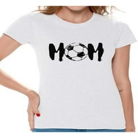 Neugodni stilovi ženska nogometna mama majčinska grafička majica vrhovi crni sport mama majčin dan poklon