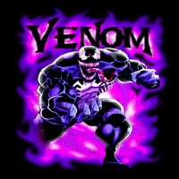 Marvel Venom Muška i velika muški ljubičasti dim dugi rukav grafička majica, veličine S-3xl