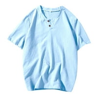 Muški muškarci proljetna ljetna bluza pamučna majica s kratkim rukavima vrhovi 4xl