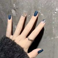 Izmaglica plavi mjesec lažni nokti puni poklopac udobno nose lažne nokte za žene i djevojke dekor noktiju