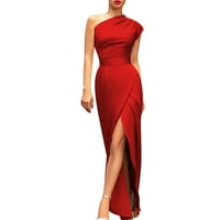 Prilagođena jednobojna haljina jednostavnog i izvrsnog dizajna, prikladna za sve prigode, Ženska ležerna haljina