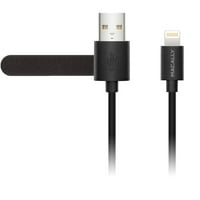 Macally [Certified Apple MFI] Lightning Kabel-USB s mogućnošću upravljanja kabelom bez uplitanje - Noge - Crna
