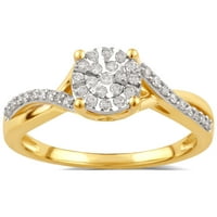 Sjajne fini nakit karat okrugli dijamantski kompozitni vjenčani svadbeni set u 10ky zlatu za žene