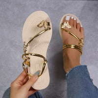 Aufmer Clearance Udobne sandale Žene ljetne papuče Rhinestone & Ukrasite sandale za dizajn prstena