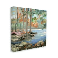 Stupell Woodland Creek Nadređeni drveće pejzažno slikarstvo galerija zamotana platna za tisak zidne umjetnosti