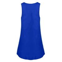 Stabilna ženska modna casual haljina s V-izrezom bez rukava s prslukom plaža suknja kraljevska plava 3xl