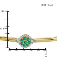 Carat T.G.W. Smaragdni i bijeli dijamantni naglasak 14K Zlato preko srebrnog 4-dijelnog nakita nakita