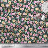 Tkanina Od Georgette-a s lišćem i cvjetnim akvarelom širine dvorišta