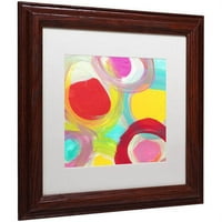 Zaštitni znak likovna umjetnost 'Šareni sunčani krugovi kvadrat 1' platno umjetnost Amy Vangsgard, bijela mat,