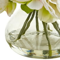 Gotovo prirodni bijeli božur umjetni cvjetni aranžman u vazi