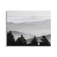 Stupell Industries borove stabla siluete maglovitog planinskog niza vrhovi galerija fotografija omotana platno