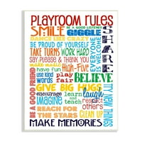 Stupell Industries Rainbow Playroom pravila osmijeh teksturirana, 19, dizajn Erica Billups