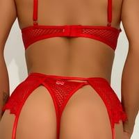 Prozirno modno Donje Rublje erotske garniture od gaze za žensko zavodljivo donje rublje s crvenim dekolteom u