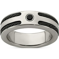 Titanium Edward Mirell Spinel s Argentium Silver Bezel & Cable prstenom napravljen u Sjedinjenim Državama EMR252-10