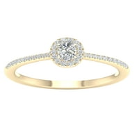 Imperial ct tdw ovalni dijamant halo zaručnički prsten u 10k žutom zlatu