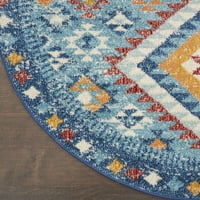 Okrugli tepih u prijelaznoj plavoj boji 5'3
