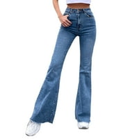 ženske hlače visokog struka od proljeća do jeseni, široke rastezljive traperice s finim šavovima, lepršave traperice
