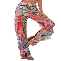 Ženske hlače za plažu širokog kroja, Višebojni Prugasti Print Zebra, prozirne hlače visokog struka nepravilnog