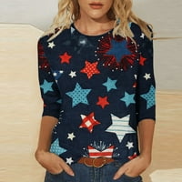 Ženski topići u donjem rublju, elegantne Ležerne ljetne majice s okruglim vratom sa zvjezdanim printom, majice