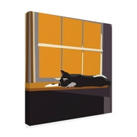 Zaštitni znak likovna umjetnost 'Mačka na prozoru Sill II' platno umjetnost Emily Kalina