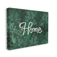 Stupell Industries Green Botanicals Plants Home Calligraphy Cottage Design Graphic Art Gallery Wrapped Canvas