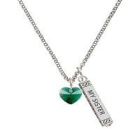 Divna ogrlica od zelenog kristalnog srca od nakita od 23