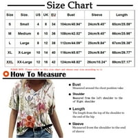 Ljetni cvjetni vrhovi za žene trendovske povremene majice labave fit bluze s kratkim rukavima Ženske majice prevelike
