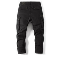 Pokloni iz Leey-World-a za muškarce za muške teretne hlače u džepu džepova casual ulične hlače crne, 38