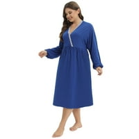 Ženska haljina za dojenje dugih rukava za majčinstvo haljina za njegu spavaćice plus veličina odjeća za spavanje