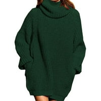 Kućica za džemper haljina žena s rukava Preveliki pleteni džemper casual labava pletenica za jesensku zimu