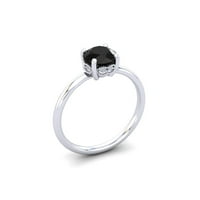 Crno-bijeli dijamantni prsten od ružičastog karatnog bijelog zlata za žene