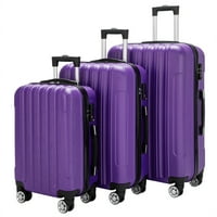 Set prtljage od 3, putni kofer s kotačima za spinner, set za prtljagu velikog kapaciteta s bravom TSA, 20in 24in