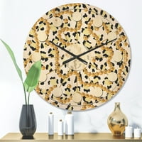 DesignArt 'Leopard Fur Safari uzorak vi' Moderni zidni sat iz sredine stoljeća