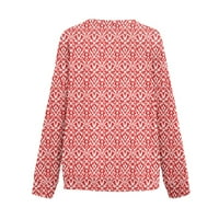 Umitay Hoodie za žene ženske casual modni cvjetni cvjetni print dugi rukavi O-Neck Pulover Top bluza