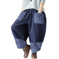 LUMONO Žene cvjetni print harem hlače labave Capri Bagggy hlače ležerne hlače široke noge