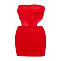 EyicMarn ženske ležerne cijevi Tops haljina Moda Solid Color struk šuplja pletena mršava kratka haljina