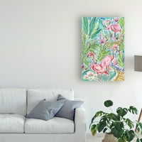 Zaštitni znak likovna umjetnost 'Flamingo Paradise I' Canvas Art by Melissa Wang