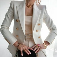 + elegantno poslovno uredsko žensko odijelo s gumbima, Kaputi, bijela gornja odjeća